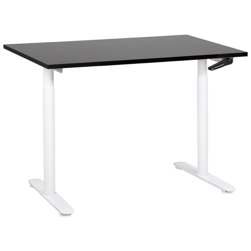 Biurko regulowane manualnie 120 x 72 cm czarno-białe DESTINAS Biurko regulowane manualnie 120 x 72 cm czarno-białe DESTINAS