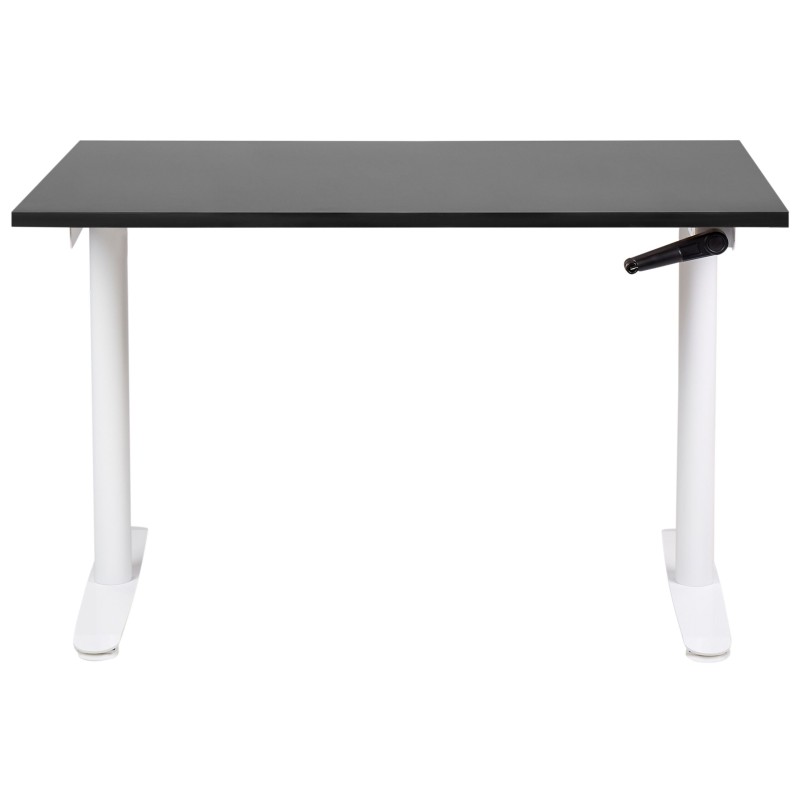 Biurko regulowane manualnie 120 x 72 cm czarno-białe DESTINAS Biurko regulowane manualnie 120 x 72 cm czarno-białe DESTINAS