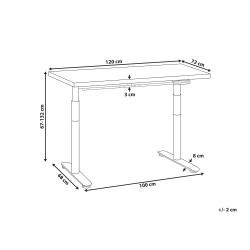 Biurko regulowane elektrycznie 120 x 72 cm ciemne drewno z czarnym DESTINAS Biurko regulowane elektrycznie 120 x 72 cm ciemne drewno z czarnym DESTINAS