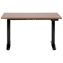 Biurko regulowane elektrycznie 120 x 72 cm ciemne drewno z czarnym DESTINAS Biurko regulowane elektrycznie 120 x 72 cm ciemne drewno z czarnym DESTINAS