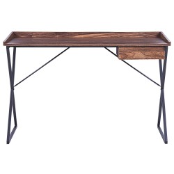 Biurko z szufladą 120 x 54 cm ciemne drewno z czarnym NOXON Biurko z szufladą 120 x 54 cm ciemne drewno z czarnym NOXON
