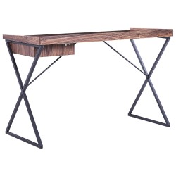 Biurko z szufladą 120 x 54 cm ciemne drewno z czarnym NOXON Biurko z szufladą 120 x 54 cm ciemne drewno z czarnym NOXON