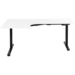 Biurko narożne lewe regulowane elektrycznie 160 x 59 cm czarno-białe DESTINES Biurko narożne lewe regulowane elektrycznie 160 x 59 cm czarno-białe DESTINES