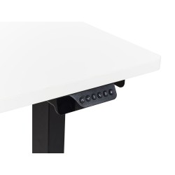 Biurko narożne lewe regulowane elektrycznie 160 x 59 cm czarno-białe DESTINES Biurko narożne lewe regulowane elektrycznie 160 x 59 cm czarno-białe DESTINES