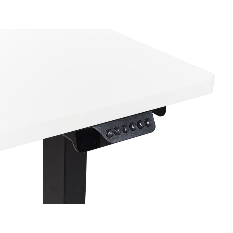 Biurko narożne lewe regulowane elektrycznie 160 x 59 cm czarno-białe DESTINES Biurko narożne lewe regulowane elektrycznie 160 x 59 cm czarno-białe DESTINES
