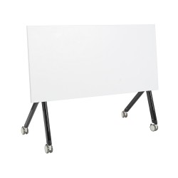 Biurko składane z kółkami 120 x 60 cm białe z czarnym BENDI Biurko składane z kółkami 120 x 60 cm białe z czarnym BENDI