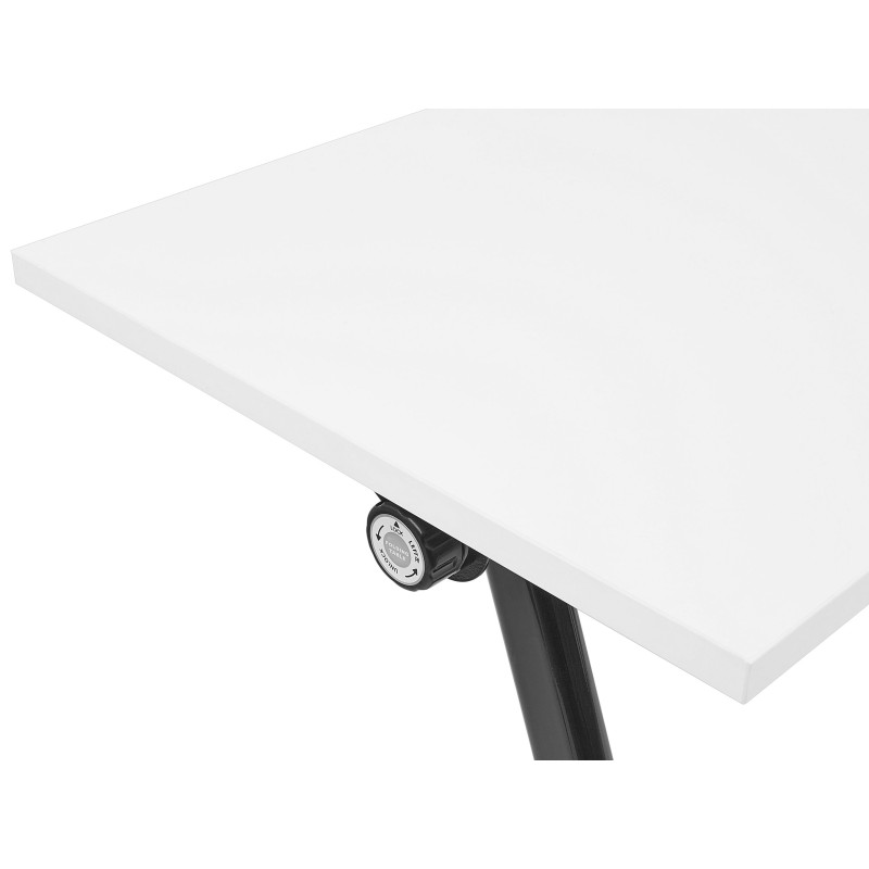Biurko składane z kółkami 120 x 60 cm białe z czarnym BENDI Biurko składane z kółkami 120 x 60 cm białe z czarnym BENDI