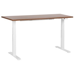 Biurko regulowane elektrycznie 160 x 72 cm ciemne drewno z białym DESTINES