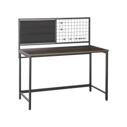 Biurko 118 x 60 cm ciemne drewno z czarnym VINCE Biurko 118 x 60 cm ciemne drewno z czarnym VINCE