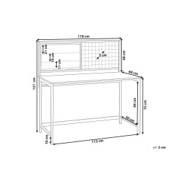 Biurko 118 x 60 cm ciemne drewno z czarnym VINCE Biurko 118 x 60 cm ciemne drewno z czarnym VINCE