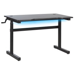 Biurko gamingowe RGB LED regulowane manualnie 120 x 60 cm czarne DURBIN
