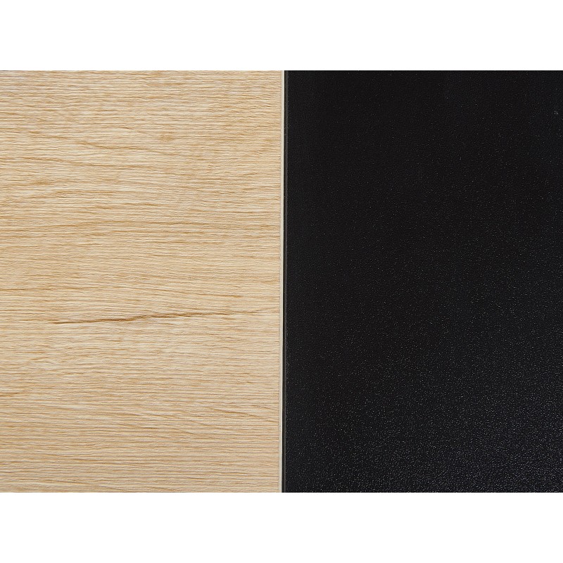 Biurko z szufladami 100 x 48 cm czarne z jasnym drewnem HARPER Biurko z szufladami 100 x 48 cm czarne z jasnym drewnem HARPER