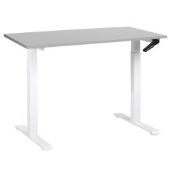Biurko regulowane manualnie 120 x 72 cm szaro-białe DESTINES