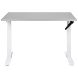 Biurko regulowane manualnie 120 x 72 cm szaro-białe DESTINES Biurko regulowane manualnie 120 x 72 cm szaro-białe DESTINES