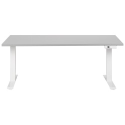 Biurko regulowane elektrycznie 160 x 72 cm szaro-białe DESTINES Biurko regulowane elektrycznie 160 x 72 cm szaro-białe DESTINES