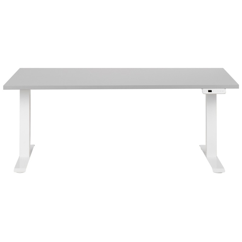 Biurko regulowane elektrycznie 160 x 72 cm szaro-białe DESTINES Biurko regulowane elektrycznie 160 x 72 cm szaro-białe DESTINES