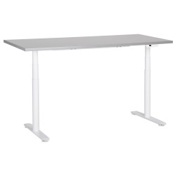 Biurko regulowane elektrycznie 160 x 72 cm szaro-białe DESTINAS Biurko regulowane elektrycznie 160 x 72 cm szaro-białe DESTINAS