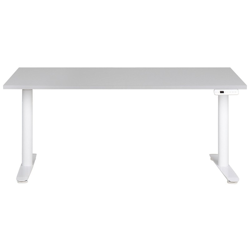 Biurko regulowane elektrycznie 160 x 72 cm szaro-białe DESTINAS Biurko regulowane elektrycznie 160 x 72 cm szaro-białe DESTINAS