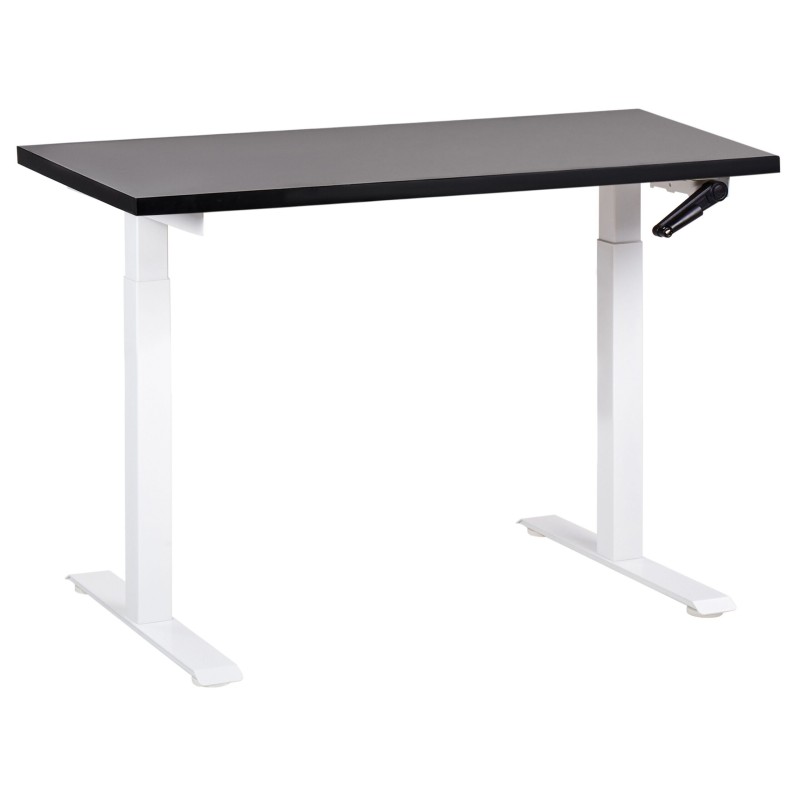 Biurko regulowane manualnie 120 x 72 cm czarno-białe DESTINES Biurko regulowane manualnie 120 x 72 cm czarno-białe DESTINES