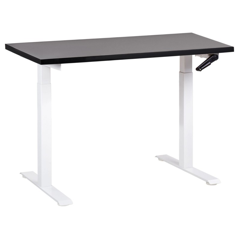 Biurko regulowane manualnie 120 x 72 cm czarno-białe DESTINES Biurko regulowane manualnie 120 x 72 cm czarno-białe DESTINES