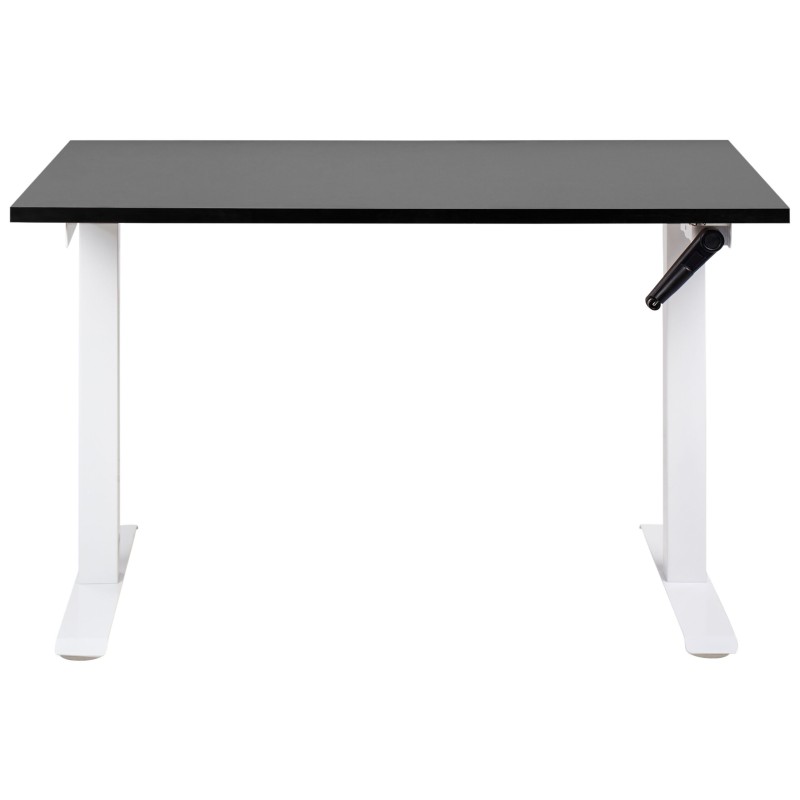 Biurko regulowane manualnie 120 x 72 cm czarno-białe DESTINES Biurko regulowane manualnie 120 x 72 cm czarno-białe DESTINES