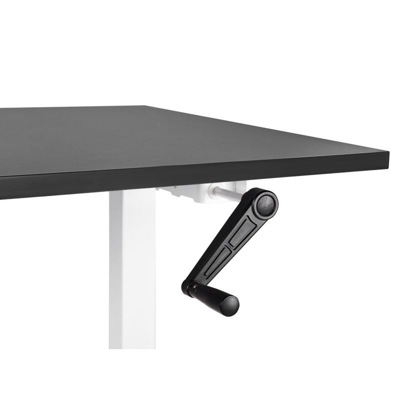 Biurko regulowane manualnie 120 x 72 cm czarno-białe DESTINES Biurko regulowane manualnie 120 x 72 cm czarno-białe DESTINES