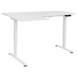 Biurko narożne lewe regulowane elektrycznie 160 x 59 cm białe DESTINES