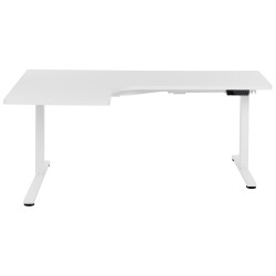 Biurko narożne lewe regulowane elektrycznie 160 x 59 cm białe DESTINES Biurko narożne lewe regulowane elektrycznie 160 x 59 cm białe DESTINES