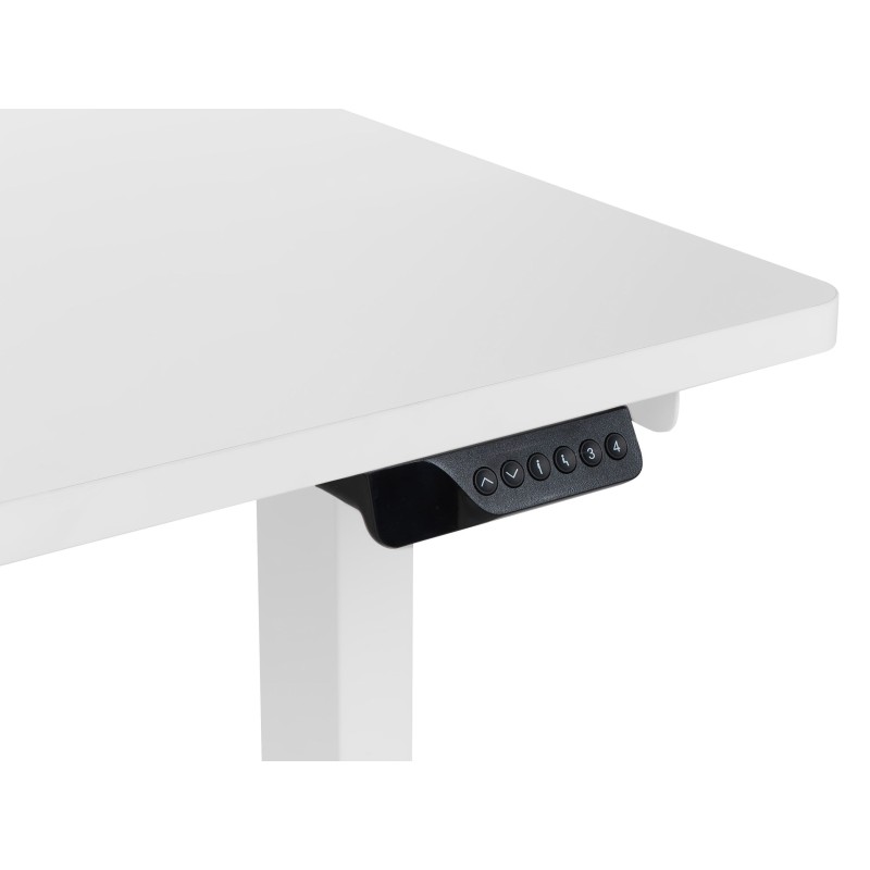 Biurko narożne lewe regulowane elektrycznie 160 x 59 cm białe DESTINES Biurko narożne lewe regulowane elektrycznie 160 x 59 cm białe DESTINES