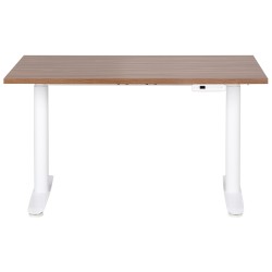 Biurko regulowane elektrycznie 120 x 72 cm ciemne drewno z białym DESTINAS Biurko regulowane elektrycznie 120 x 72 cm ciemne drewno z białym DESTINAS