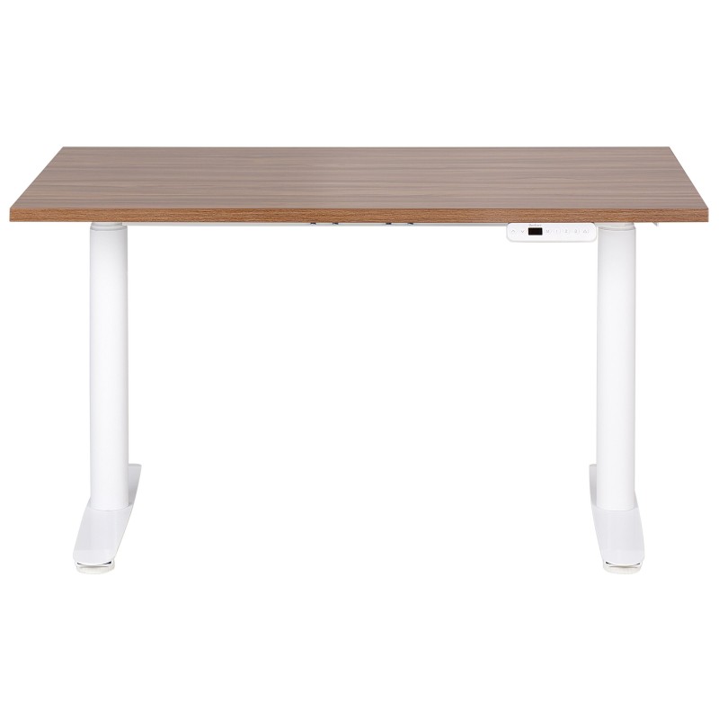 Biurko regulowane elektrycznie 120 x 72 cm ciemne drewno z białym DESTINAS Biurko regulowane elektrycznie 120 x 72 cm ciemne drewno z białym DESTINAS
