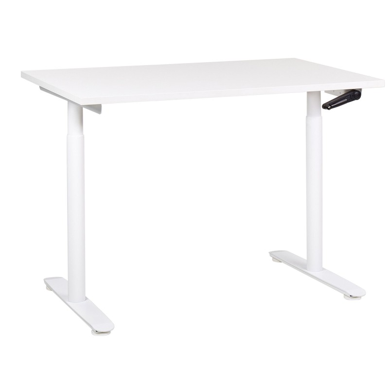 Biurko regulowane manualnie 120 x 72 cm białe DESTINAS Biurko regulowane manualnie 120 x 72 cm białe DESTINAS