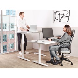 Biurko regulowane manualnie 120 x 72 cm białe DESTINAS Biurko regulowane manualnie 120 x 72 cm białe DESTINAS