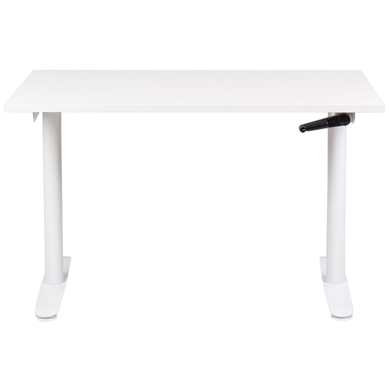 Biurko regulowane manualnie 120 x 72 cm białe DESTINAS Biurko regulowane manualnie 120 x 72 cm białe DESTINAS