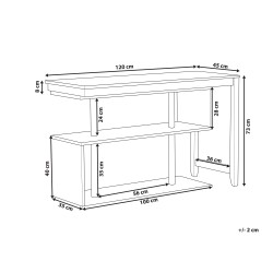 Rozkładane biurko z regałem 120 x 45 cm jasne drewno i biały CHANDLER Rozkładane biurko z regałem 120 x 45 cm jasne drewno i biały CHANDLER