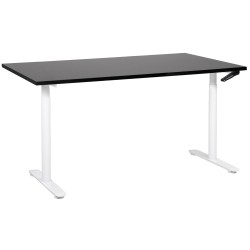 Biurko regulowane manualnie 160 x 72 cm czarno-białe DESTINAS