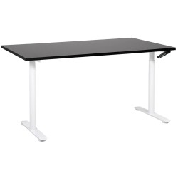 Biurko regulowane manualnie 160 x 72 cm czarno-białe DESTINAS Biurko regulowane manualnie 160 x 72 cm czarno-białe DESTINAS