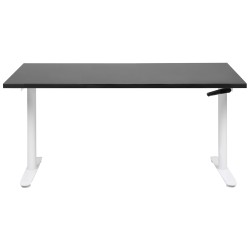 Biurko regulowane manualnie 160 x 72 cm czarno-białe DESTINAS Biurko regulowane manualnie 160 x 72 cm czarno-białe DESTINAS