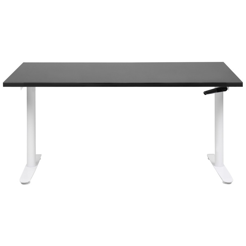 Biurko regulowane manualnie 160 x 72 cm czarno-białe DESTINAS Biurko regulowane manualnie 160 x 72 cm czarno-białe DESTINAS