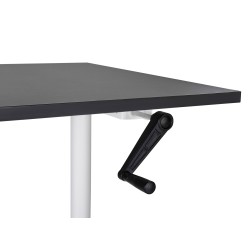 Biurko regulowane manualnie 160 x 72 cm czarno-białe DESTINAS Biurko regulowane manualnie 160 x 72 cm czarno-białe DESTINAS