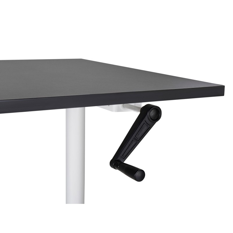 Biurko regulowane manualnie 160 x 72 cm czarno-białe DESTINAS Biurko regulowane manualnie 160 x 72 cm czarno-białe DESTINAS