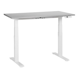 Biurko regulowane elektrycznie 120 x 72 cm szaro-białe DESTINES