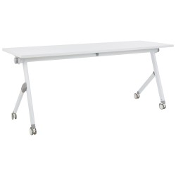 Biurko składane z kółkami 180 x 60 cm białe BENDI