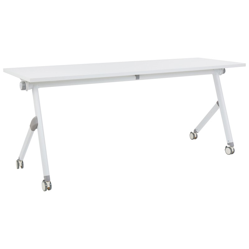Biurko składane z kółkami 180 x 60 cm białe BENDI Biurko składane z kółkami 180 x 60 cm białe BENDI