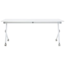 Biurko składane z kółkami 180 x 60 cm białe BENDI Biurko składane z kółkami 180 x 60 cm białe BENDI