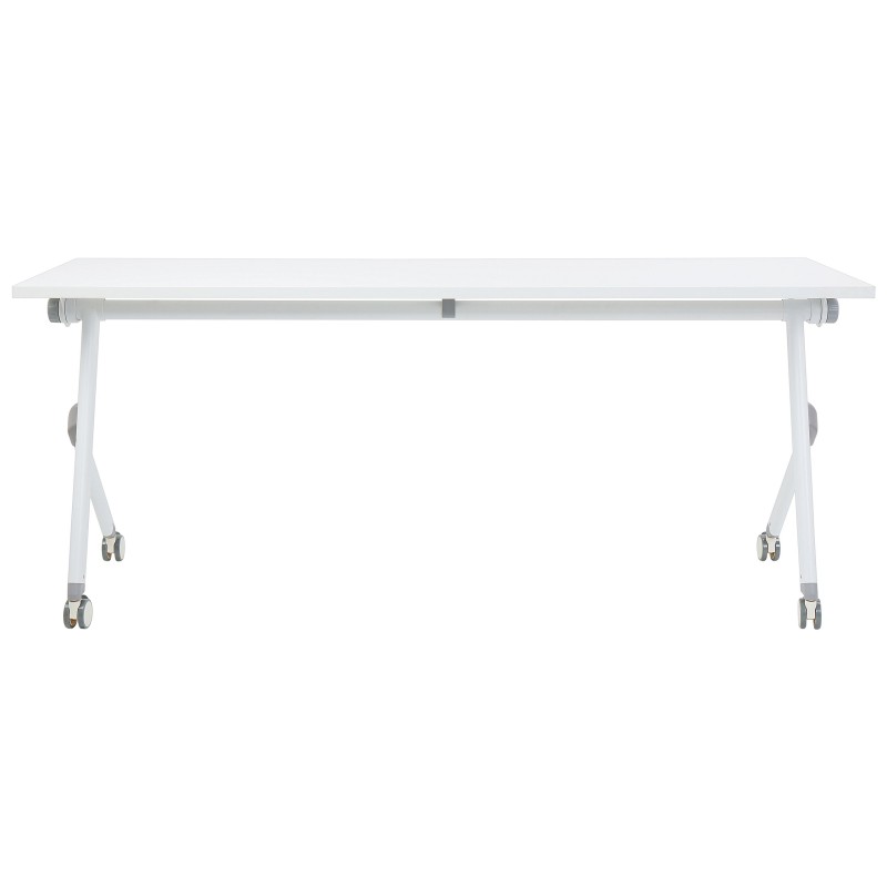Biurko składane z kółkami 180 x 60 cm białe BENDI Biurko składane z kółkami 180 x 60 cm białe BENDI