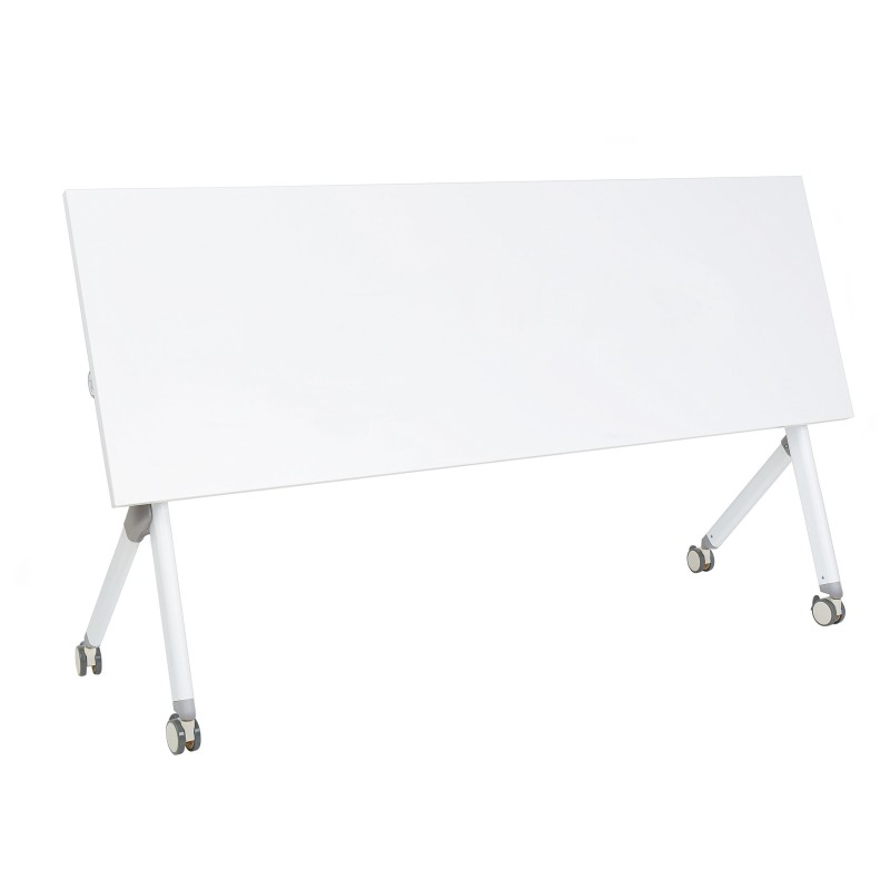 Biurko składane z kółkami 180 x 60 cm białe BENDI Biurko składane z kółkami 180 x 60 cm białe BENDI
