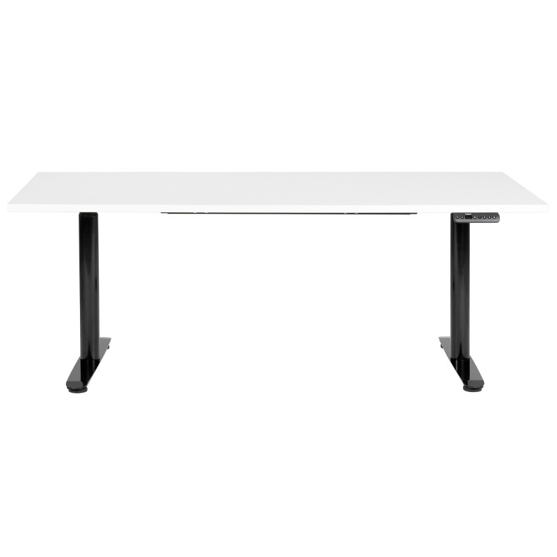 Biurko regulowane elektrycznie 180 x 80 cm biało-czarne DESTINAS Biurko regulowane elektrycznie 180 x 80 cm biało-czarne DESTINAS