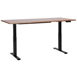 Biurko regulowane elektrycznie 180 x 80 cm ciemne drewno z czarnym DESTINES