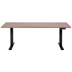 Biurko regulowane elektrycznie 180 x 80 cm ciemne drewno z czarnym DESTINES Biurko regulowane elektrycznie 180 x 80 cm ciemne drewno z czarnym DESTINES